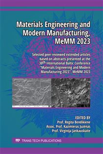 Materials Engineering and Modern Manufacturing, MeMM 2023
